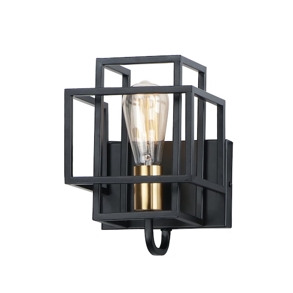Maxim Lighting Liner 1-Light " Wide Black / Satin Brass Wall Sconce 10241BKSBR - main